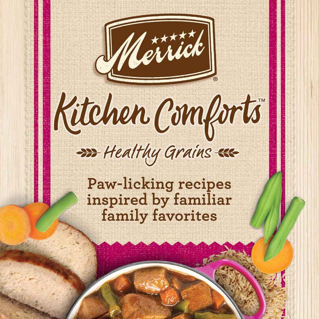 Merrick Kitchen Comforts Healthy And Natural Canned Adult Dog Food, Turkey Meatloaf With Brown Rice 