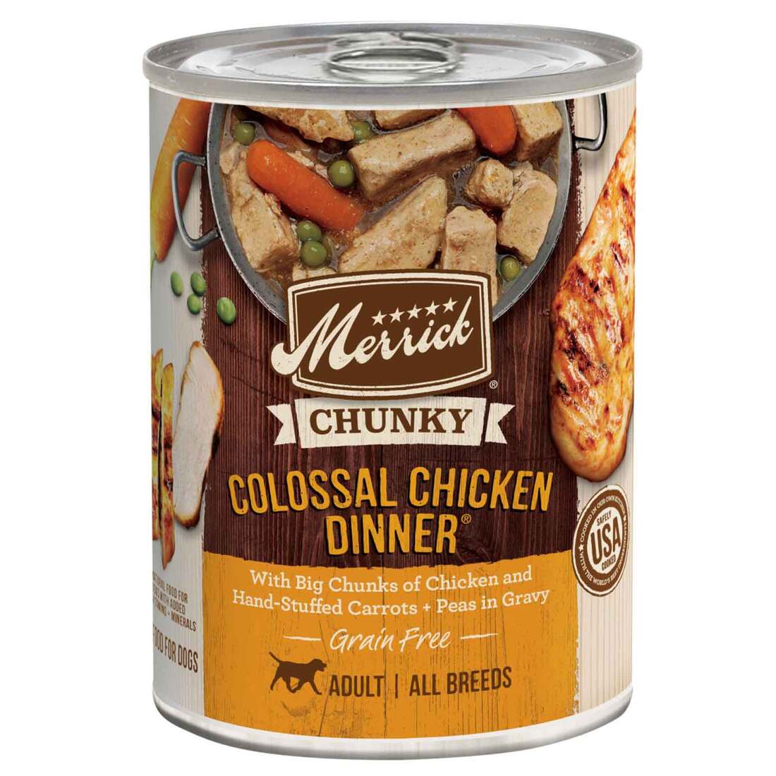 Merrick Chunky Grain Free Premium And Wholesome Canned Dog Food, Real Meat Colossal Chicken Dinner I
