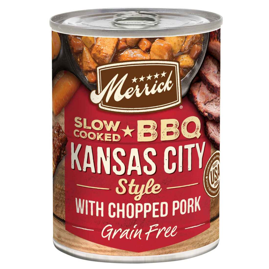 Merrick Slow-Cooked BBQ Premium And Healthy Real Meat Grain Free Canned Dog Food, Kansas City Style 