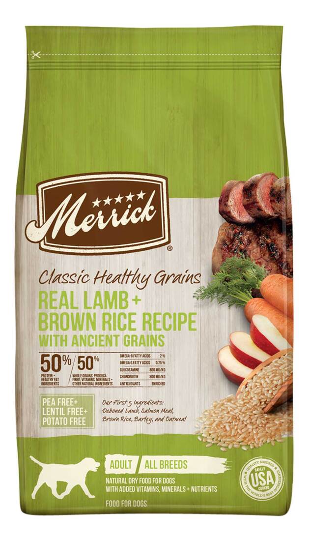 Merrick Classic Healthy Grains Dry Dog Food Real Lamb + Brown Rice Recipe with Ancient Grains - 25 P