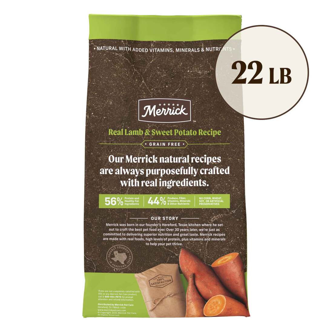 Merrick Premium Grain Free Dry Adult Dog Food, Real Lamb And Sweet ...