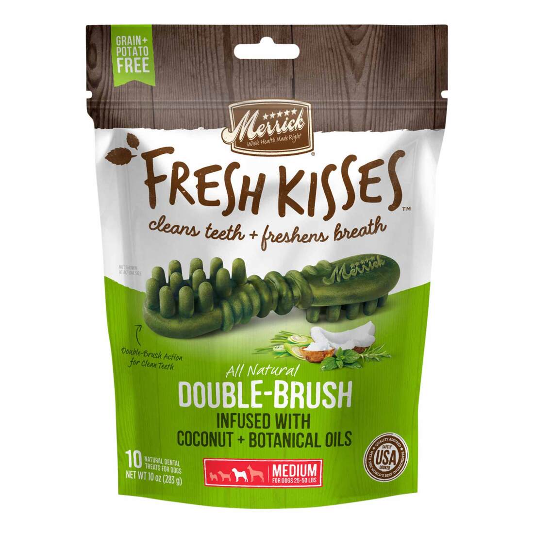 Merrick Fresh Kisses Natural Dental Chews Infused With Coconut And Botanical Oils For Medium Dogs 25