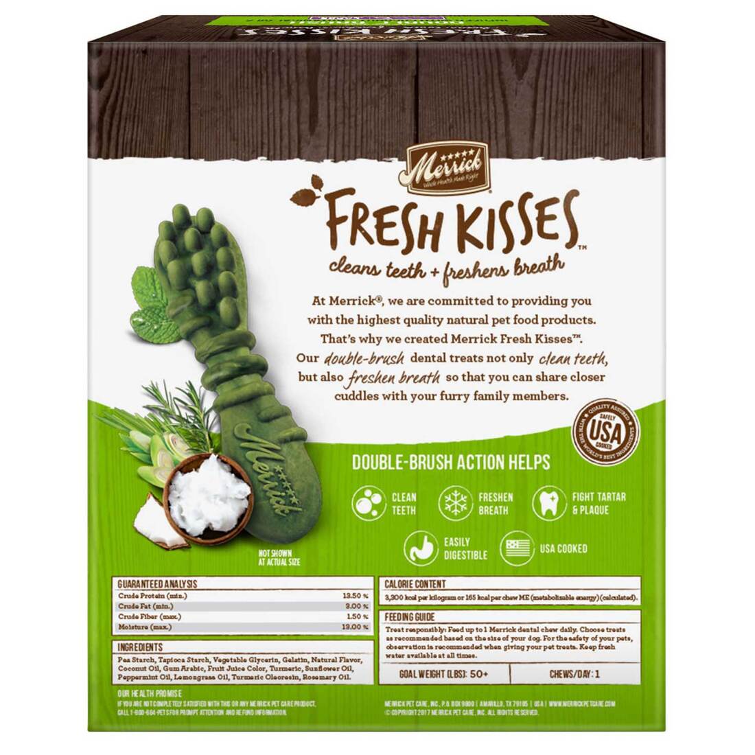 Merrick Fresh Kisses Natural Dental Chews Infused With Coconut And Botanical Oils For Large Dogs Ove