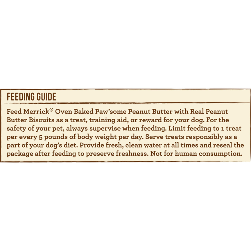 Merrick Oven Baked Dog Treats - Paw'some Peanut Butter with Real Peanut Butter - 11 Ounce Bag