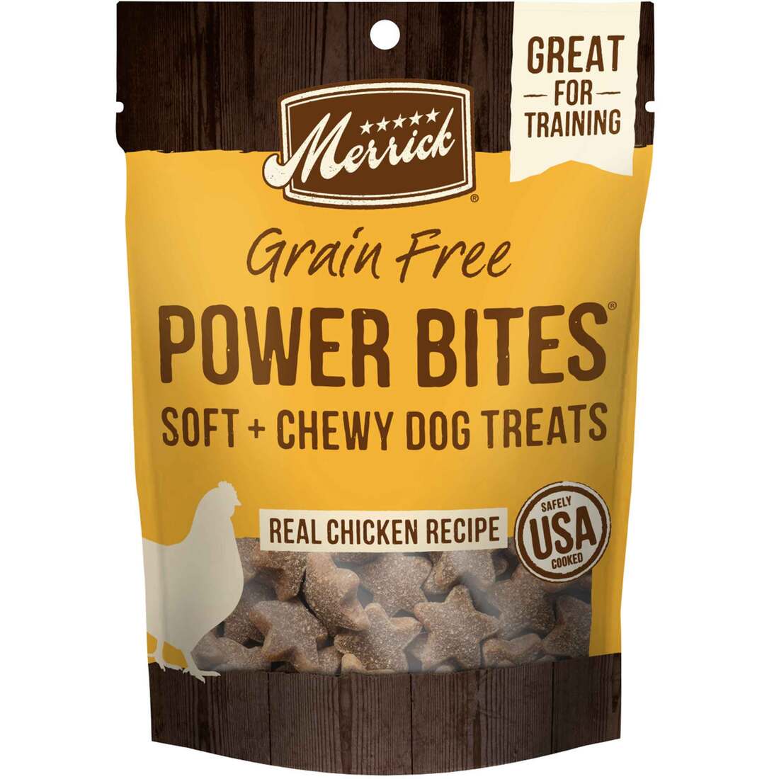 Merrick Power Bites Natural Soft And Chewy Dog Treats, Real Chicken Recipe - 6 Ounce Bag