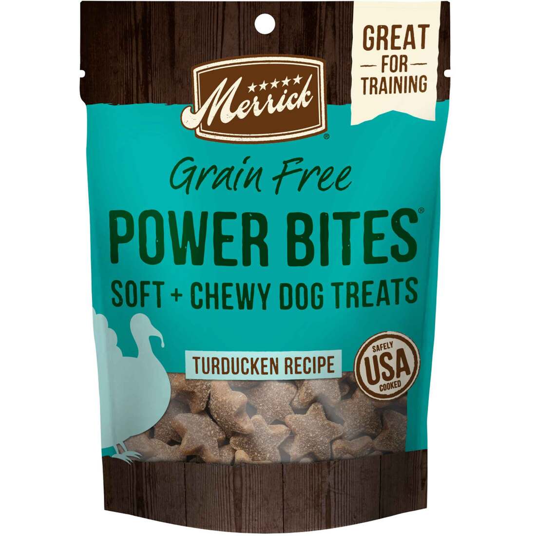 Merrick Power Bites Natural Soft And Chewy Dog Treats, Real Turducken Recipe - 6 Ounce Bag