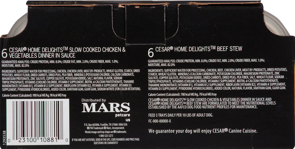 Cesar Home Delights Variety Pack Chicken & Vegetables And Beef Stew Dog Food (12 Count)