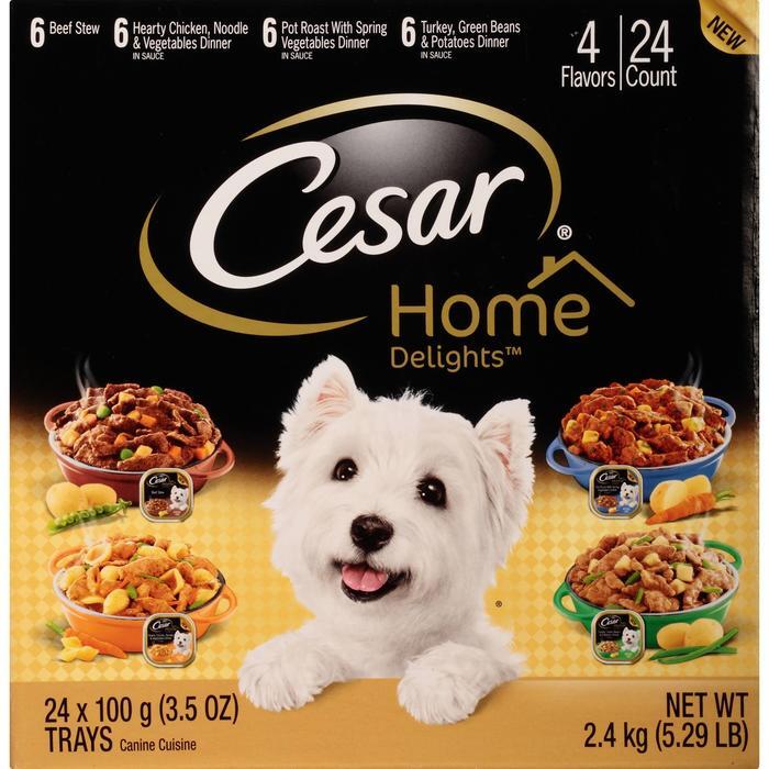 Cesar Home Delights Canine Cuisine Variety Pack Dog Food Trays, 3.5 Ounces