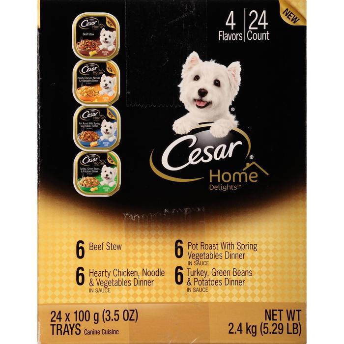 Cesar Home Delights Canine Cuisine Variety Pack Dog Food Trays, 3.5 Ounces