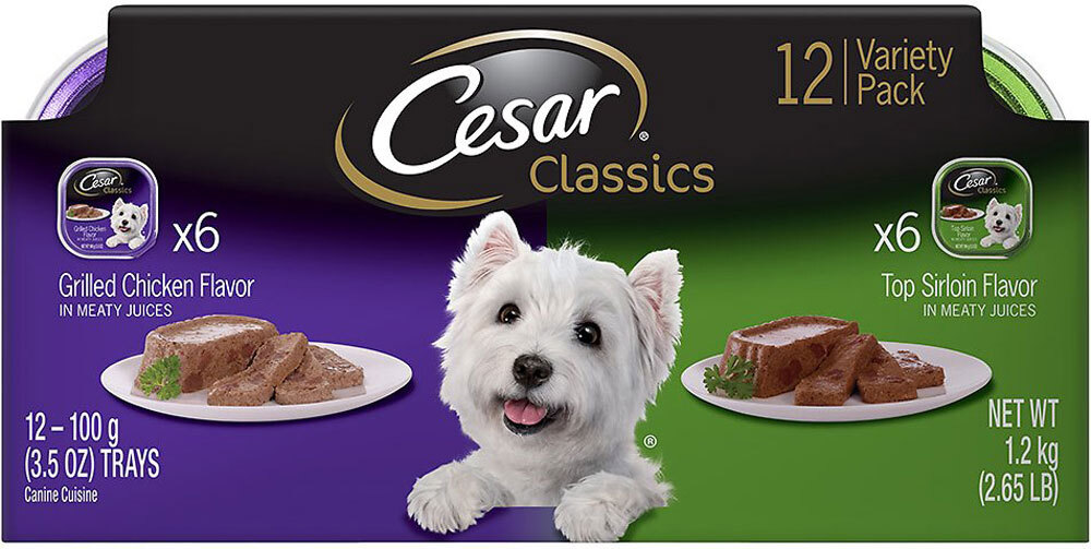 Cesar Canine Cuisine Variety Pack Top Sirloin & Grilled Chicken Flavor Dog Food (12 Count)