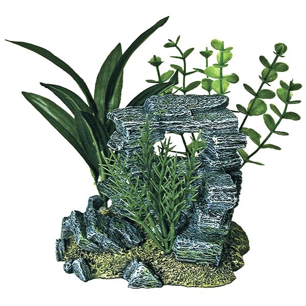 Exotic Environments® Rock Arch With Plants - Small  -  5.5 x 4 x 5.5 Inches