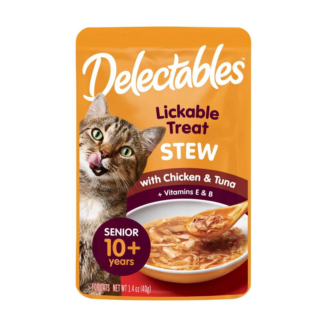 Hartz Delectables Stew Senior 10 Years+ Tuna & Chicken Wet Cat Food, 1.4 Ounces