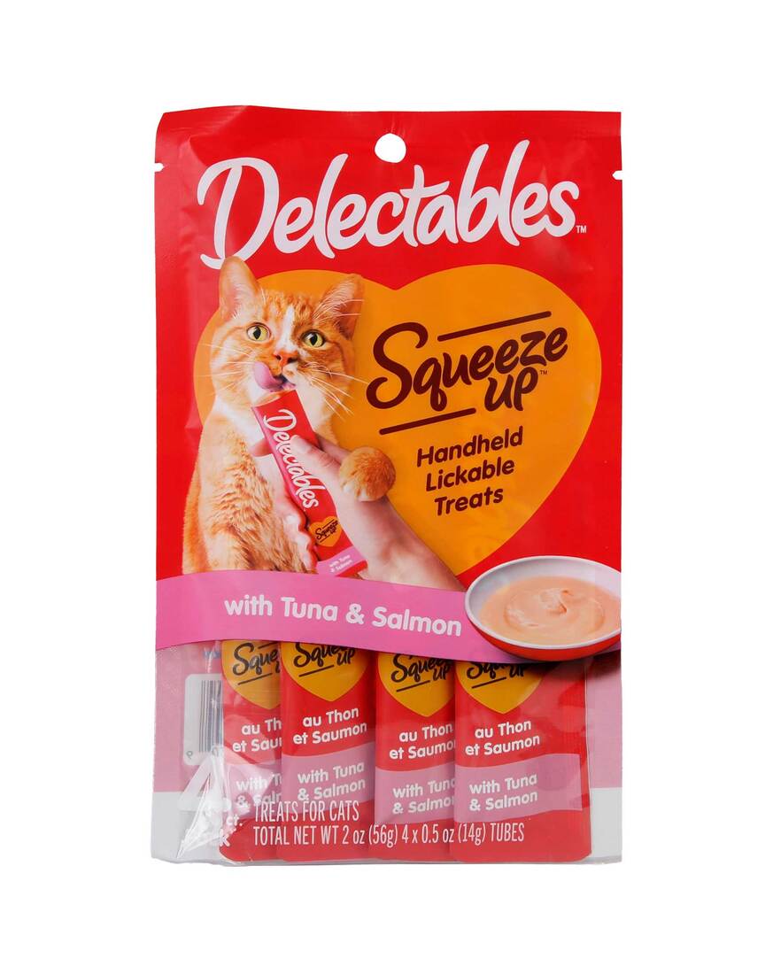 Hartz Delectables Squeeze-Up Tuna & Salmon, 2 Ounces, 4 Pack