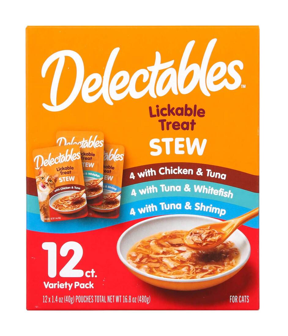 Hartz Delectables Lickable Stew Variety Pack Cat Treat, 12 Count