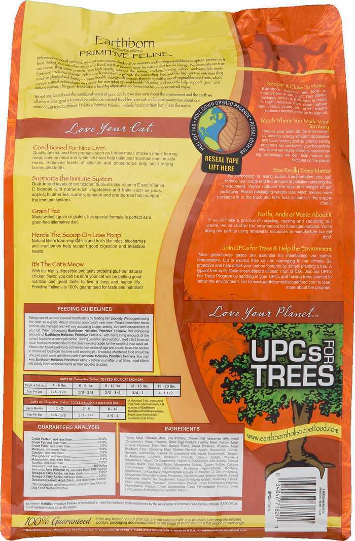 Earthborn Holistic® Cat Food, Primitive Feline, 4 Pound Bag