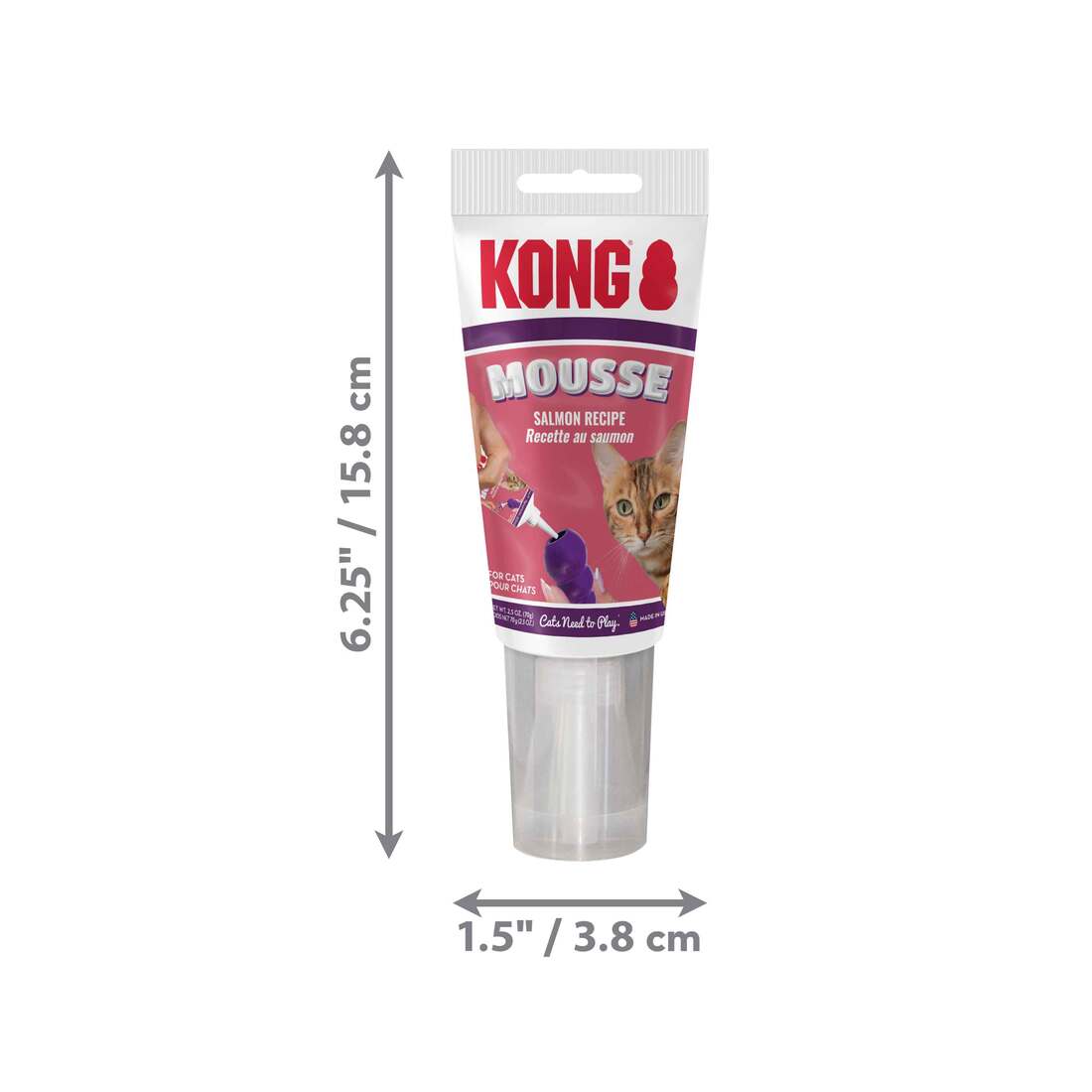KONG Mousse Cat Treat, Salmon, 2.5 Ounces