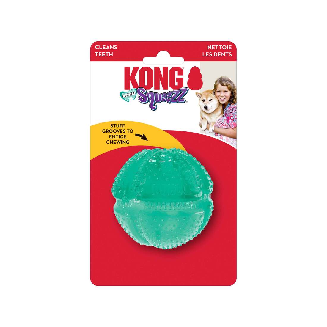 Kong Squeez Dental Ball Dog Toy, Medium