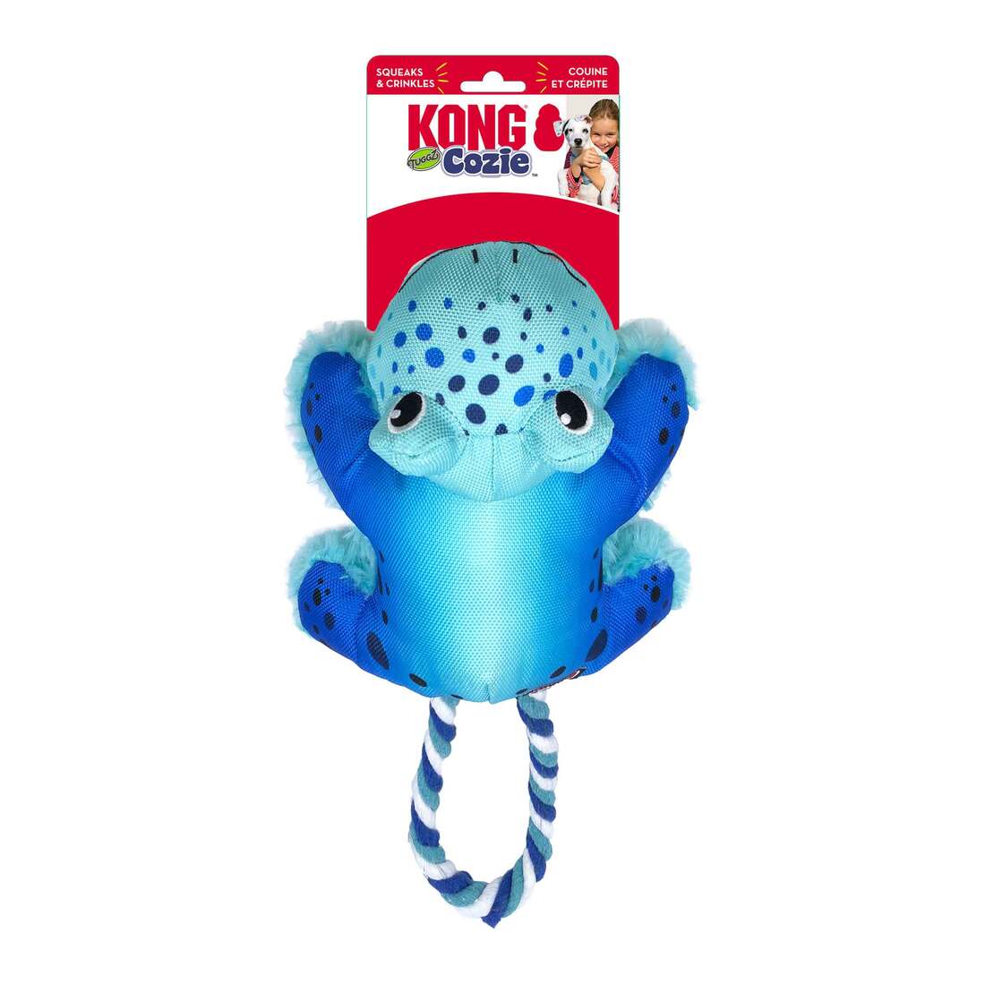 Kong Cozie Tuggz Frog Dog Toy, Medium/Large