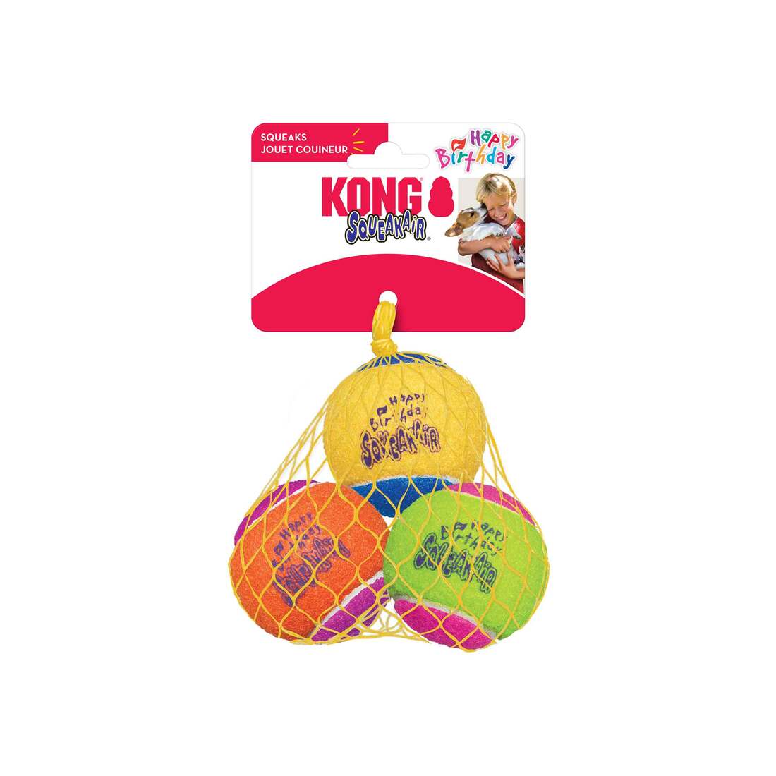KONG Birthday Balls Dog Toy, Medium, 3 Count