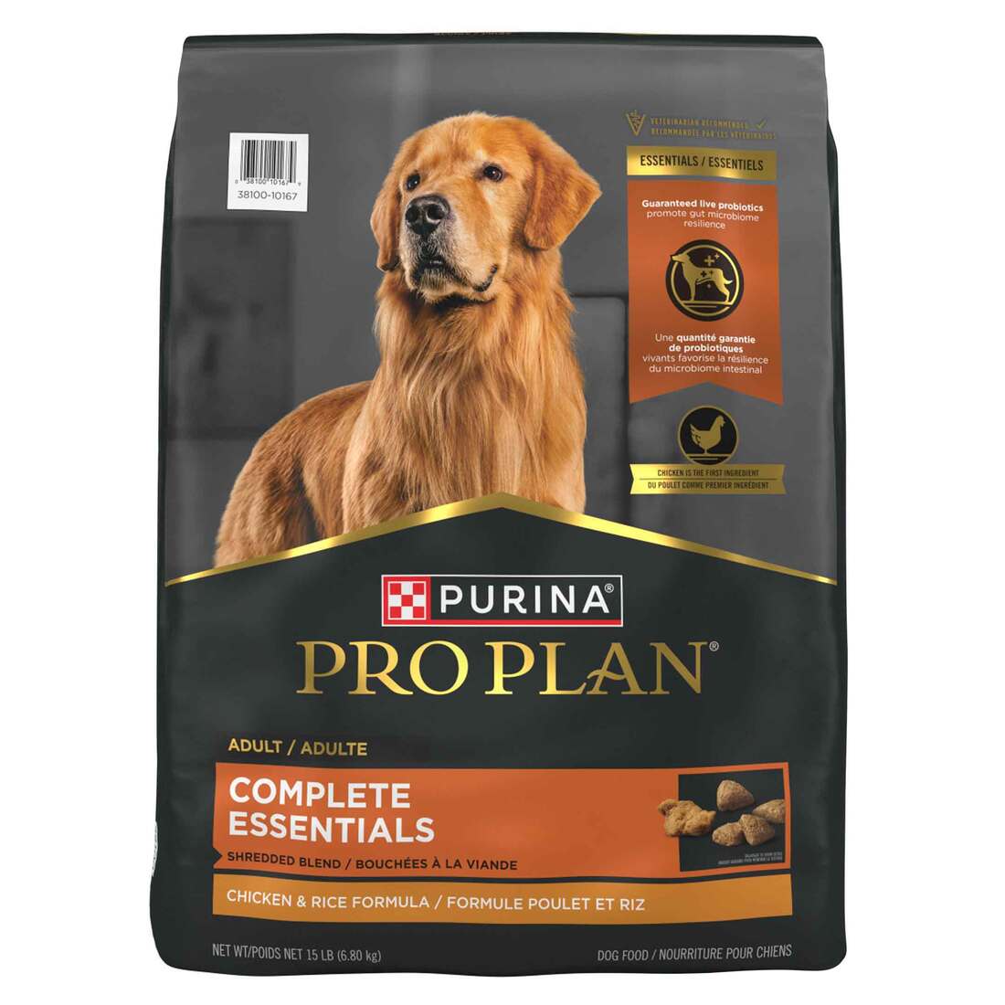 Purina Pro Plan Complete Essentials Shredded Blend Chicken and Rice Dog Food Dry Formula with Probio