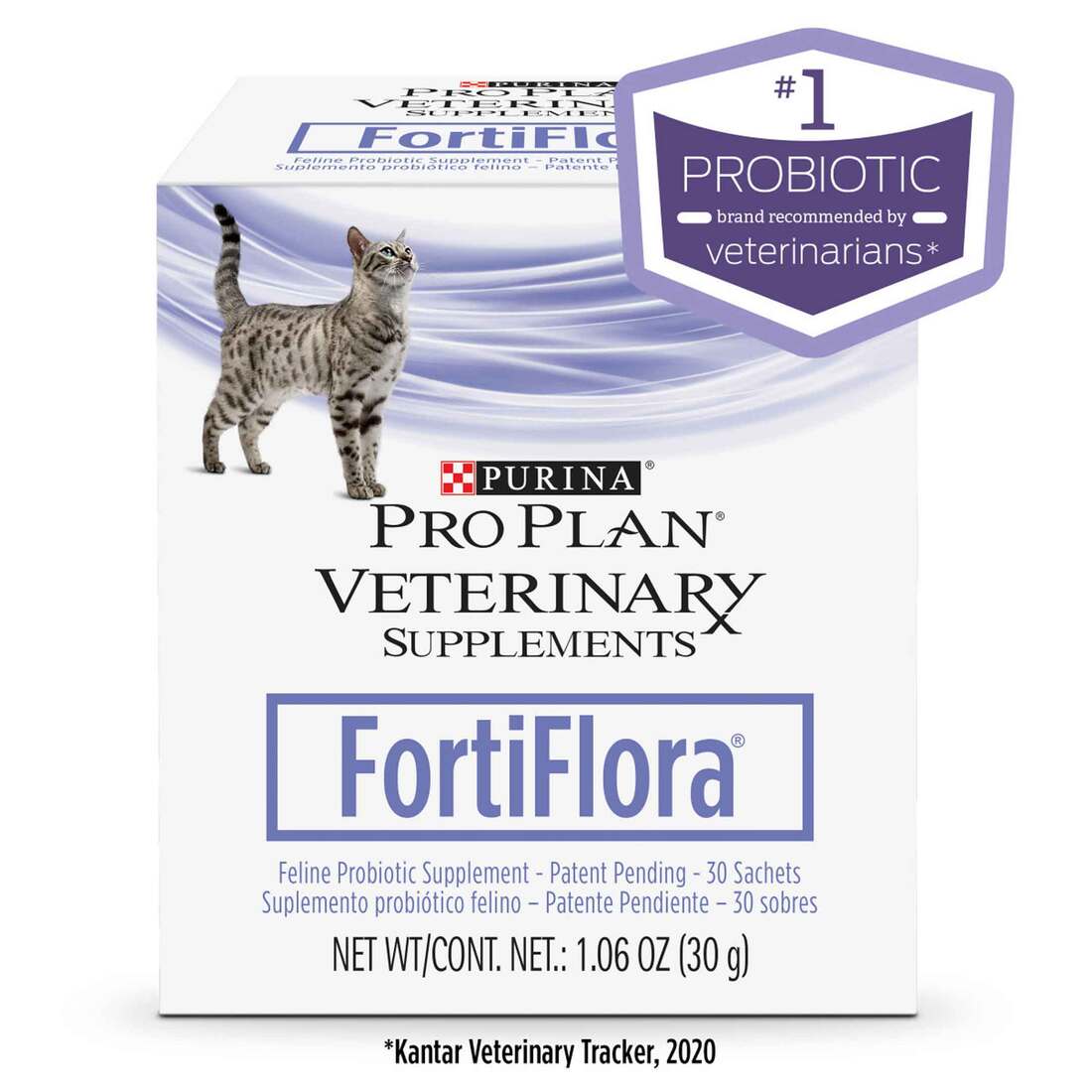 Purina Pro Plan Veterinary Supplements FortiFlora Feline Probiotic Supplement - 30 ct. Box