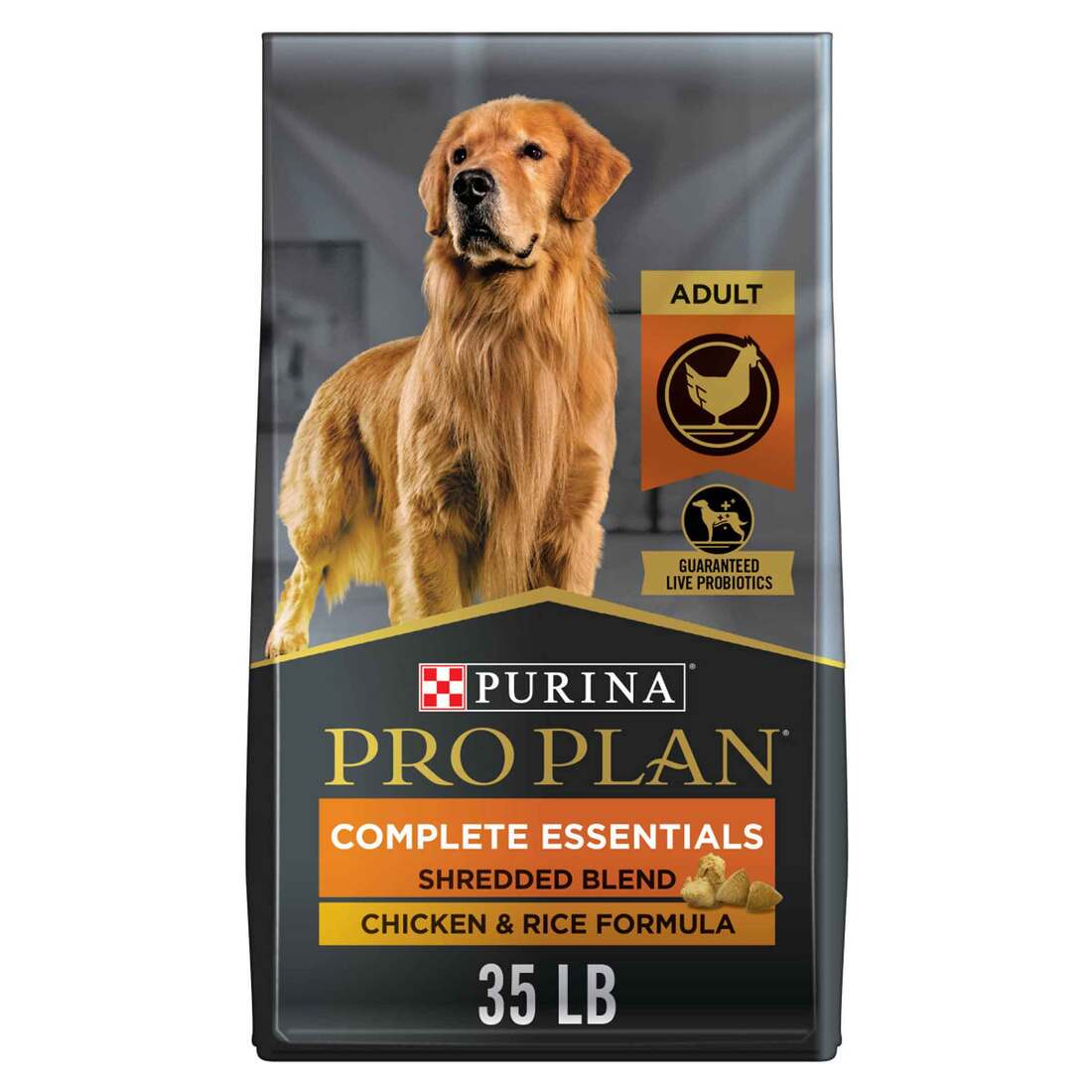 Purina Pro Plan Complete Essentials Shredded Blend Chicken and Rice Dog Food Dry Formula with Probio