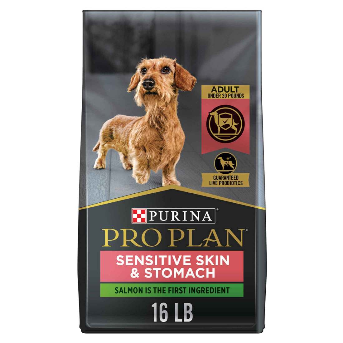 Purina Pro Plan Sensitive Skin and Stomach Dog Food Small Breed, Adult Salmon & Rice Formula - 16 Po