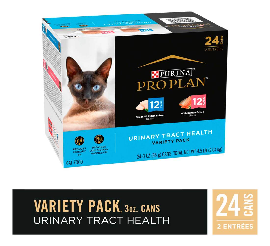 Purina Pro Plan Urinary Tract Health Pate Cat Food Variety Pack, Ocean Whitefish And With Salmon Ent