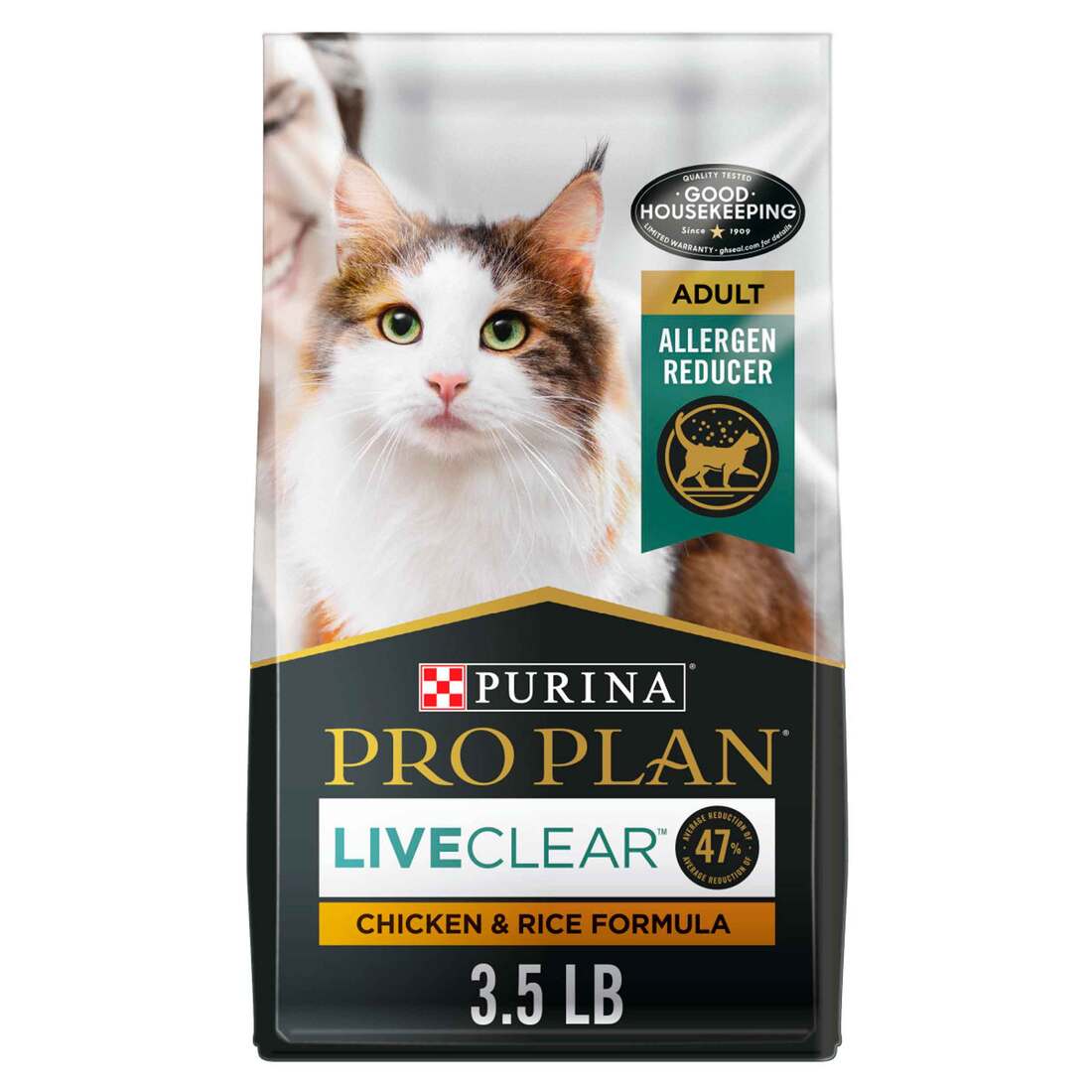 Purina Pro Plan Allergen Reducing, High Protein Cat Food, LIVECLEAR Chicken and Rice Formula - 3.5 P