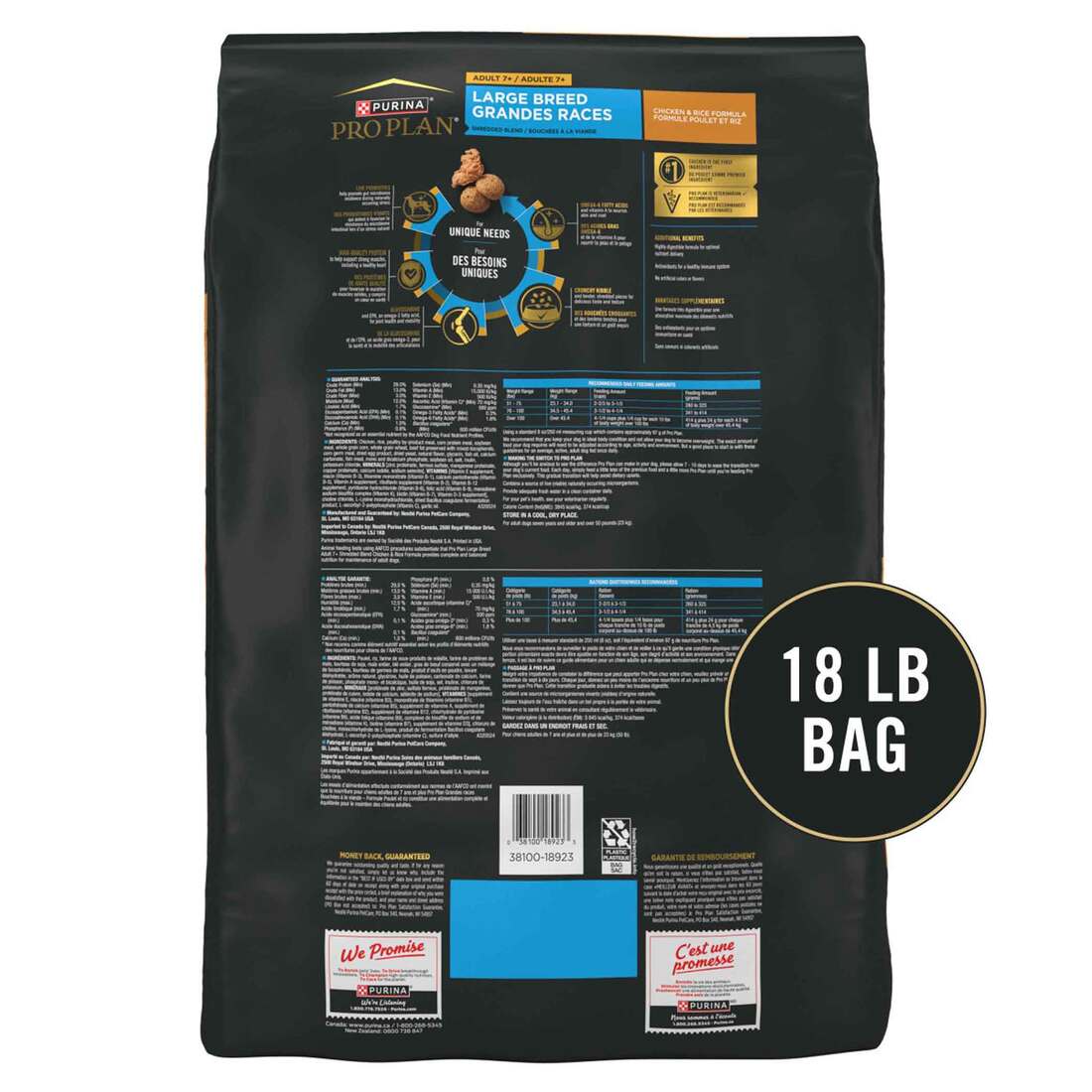 Dog Food Dry Food Purina Pro Plan Large Breed Adult 7 Plus Shredded ...