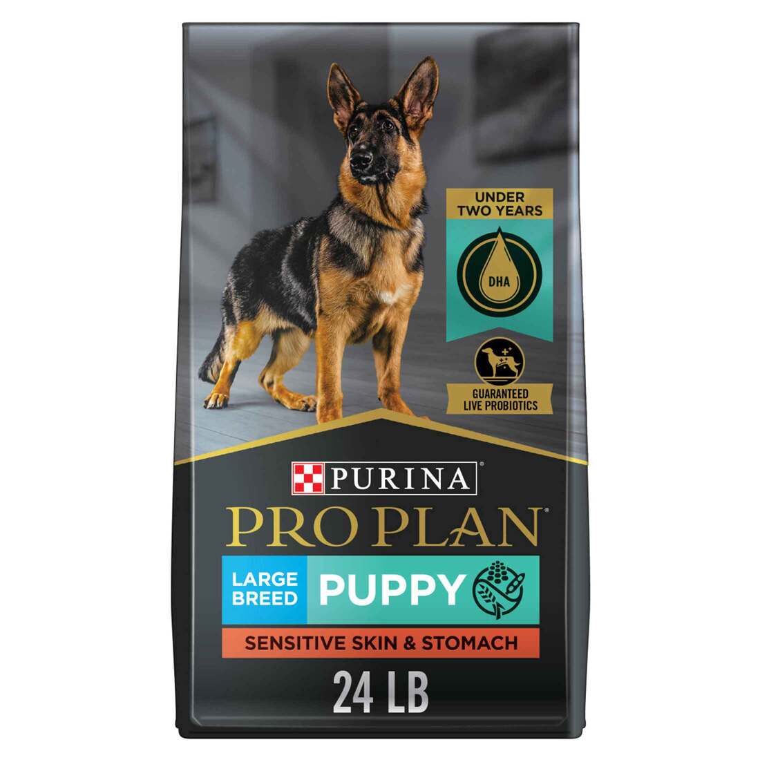 Purina Pro Plan Sensitive Skin and Stomach Large Breed Puppy Food Salmon and Rice Formula - 24 Pound