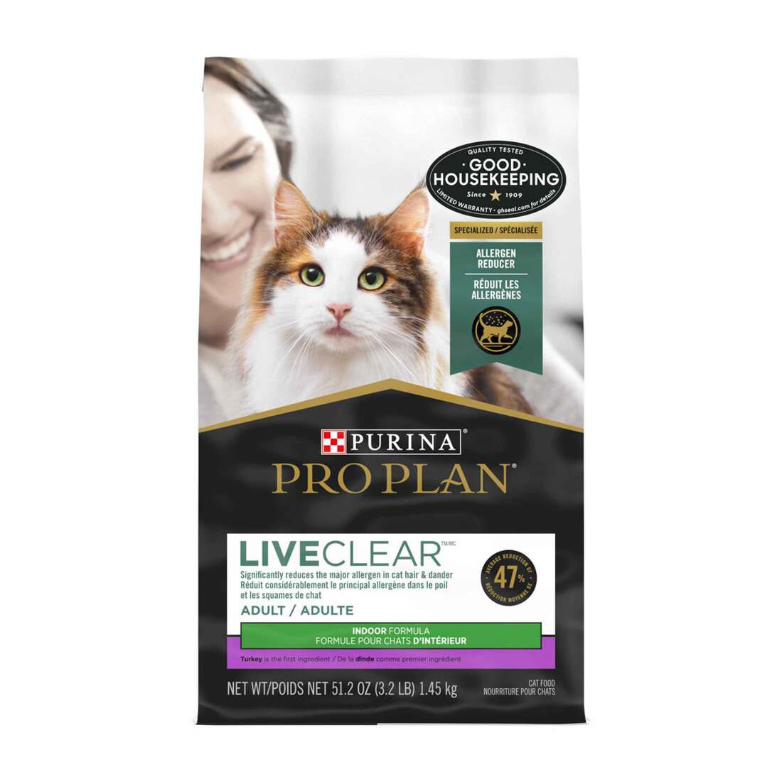 Pro Plan Cat Food Liveclear Indr Tur/rice 3.2lb