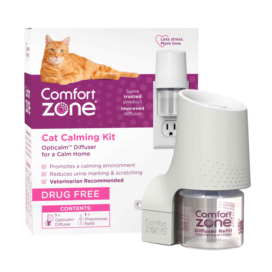 Comfort Zone Cat Calming Diffuser: 30 Day Trial Kit (1 Diffuser & 1 Refill)