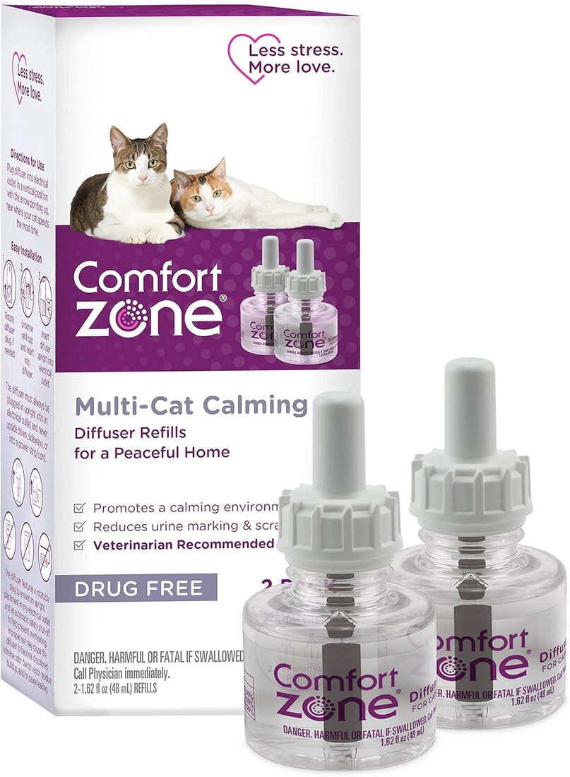 Comfort Zone Single & Multi-Cat Calming Kit 2 Pack Diffuser Refills, 48 Milliliters