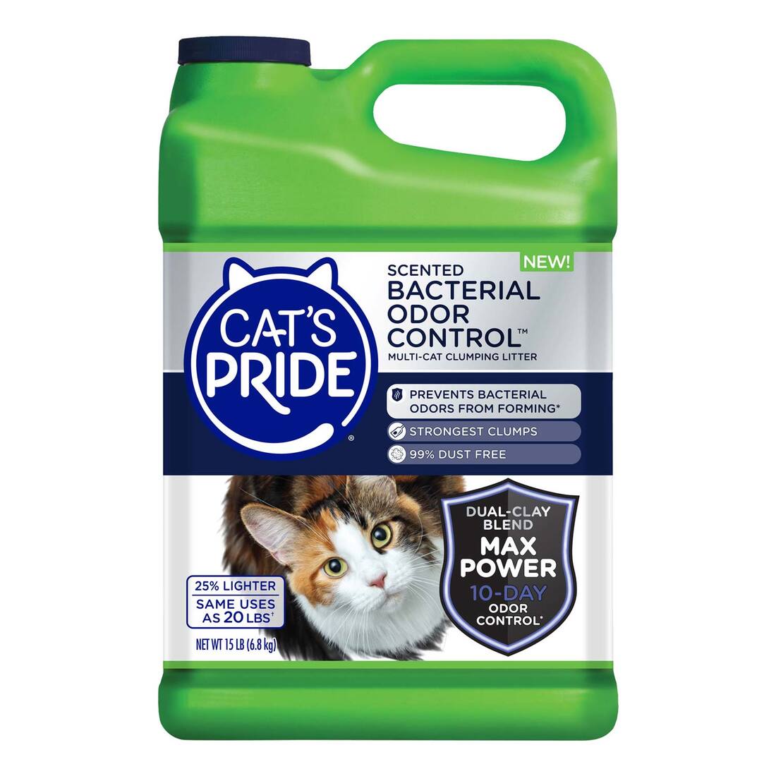 Cats Pride Litter Bacterial Odor Control Cat Litter, 15 Pounds