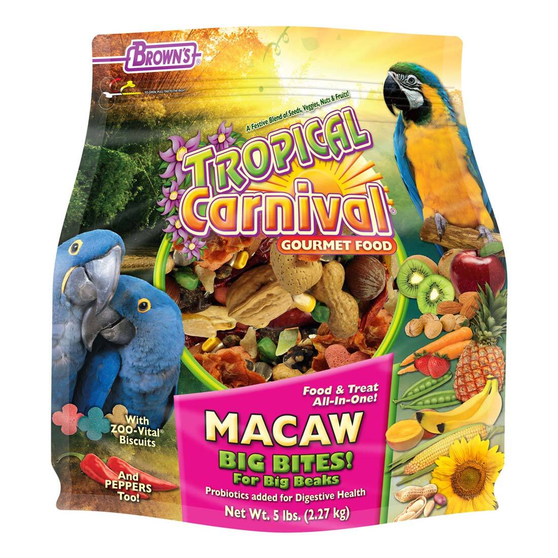 F.M. Brown's 5 pound Tropical Carnival® Gourmet Macaw “Big Bites” Food