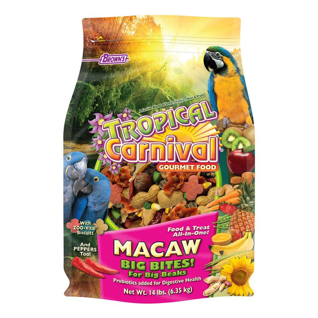 F.M. Brown's 14 pound Tropical Carnival® Gourmet Macaw “Big Bites” Food