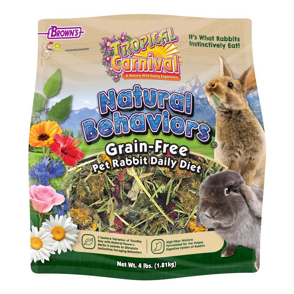 Brown's Tropical Carnival ® Natural Behaviors ® Pet Rabbit Grain-Free Daily Diet Food, 4 Pounds