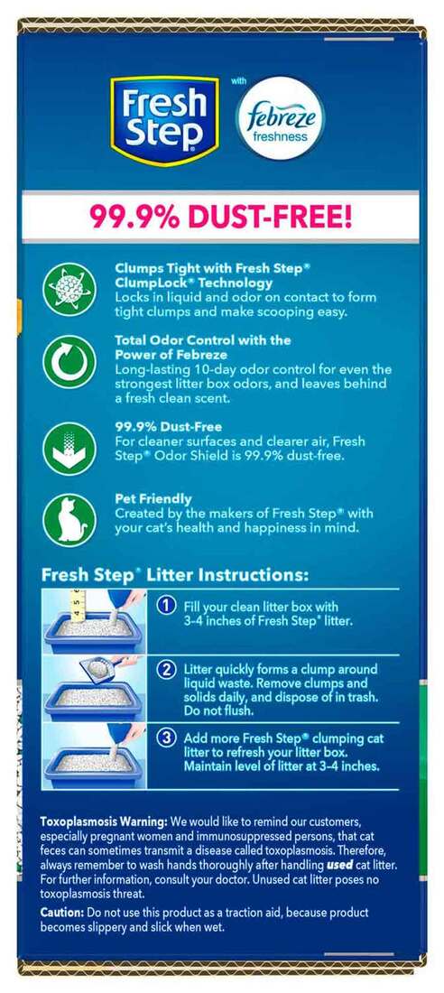 Fresh Step Odor Shield Scented Clumping Cat Litter with Febreze, 25 Pounds