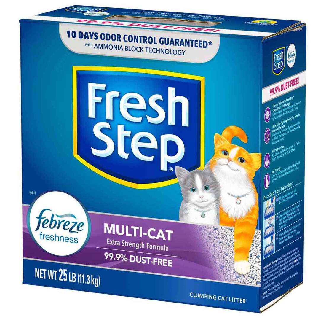 Fresh Step Multicat Scooping Cat Litter with Febreze, 25 Pounds