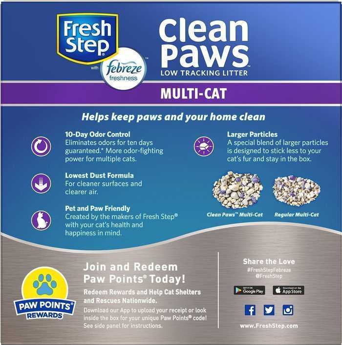 Fresh Step Clean Paws Multi-Cat Low Tracking Cat Litter, 22.5 Pounds
