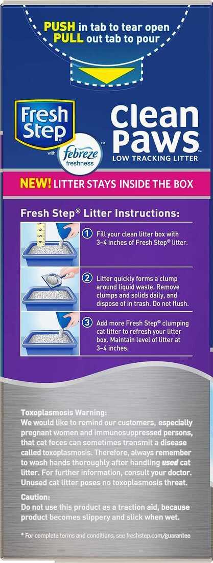Fresh Step Clean Paws Multi-Cat Low Tracking Cat Litter, 22.5 Pounds