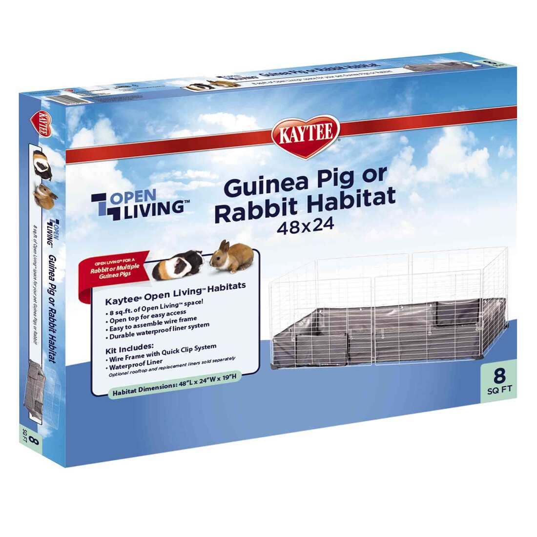 Kaytee Open Living Habitat, 8 Square Feet, 48 Inches By 24 Inches