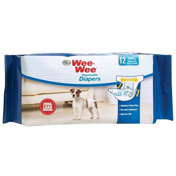 Four Paws Wee-Wee Disposable Diapers Small, 12 count