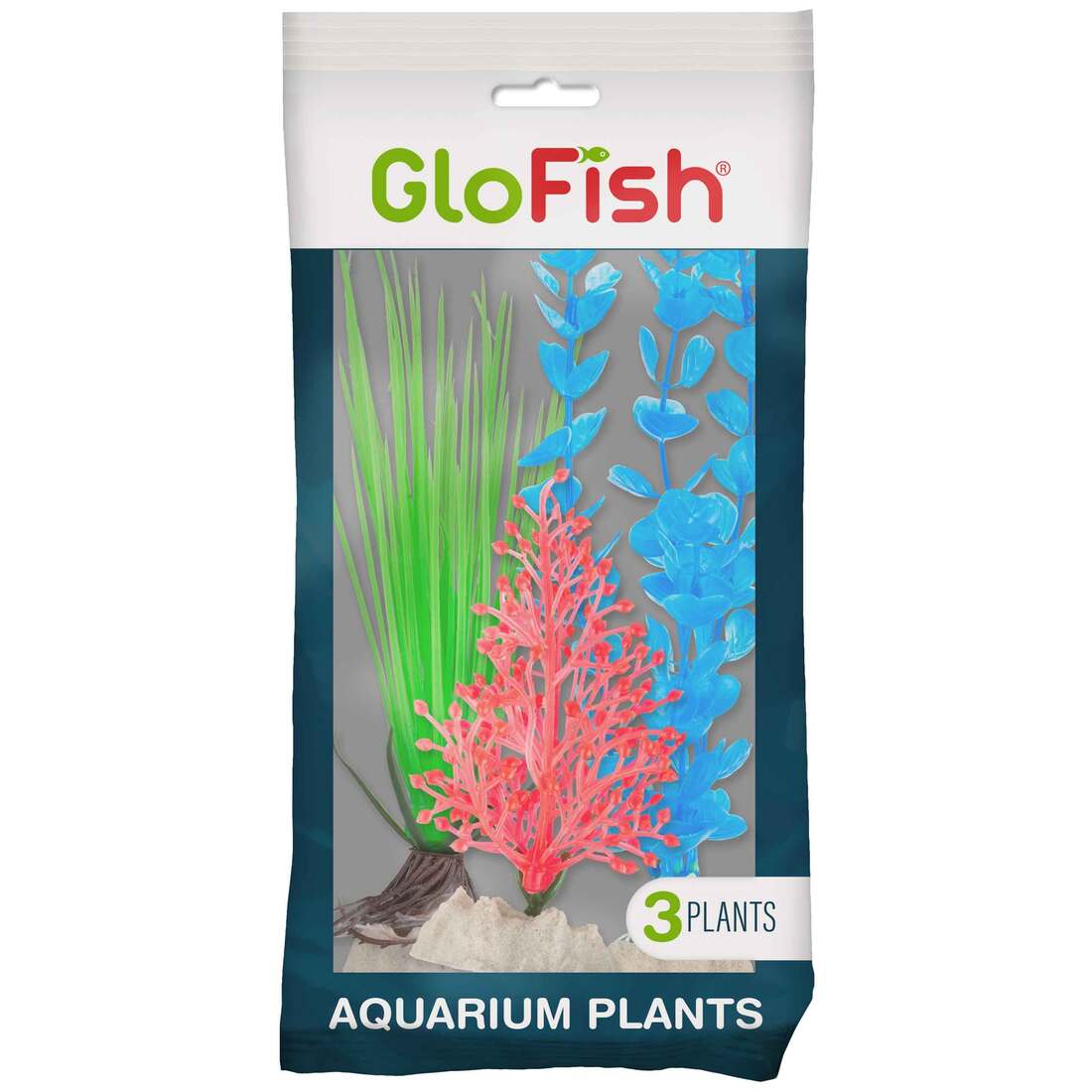 GloFish Fluorescent Plant Multipack 3 Count, Contains Small Orange, Medium Green, Large Blue Aquariu