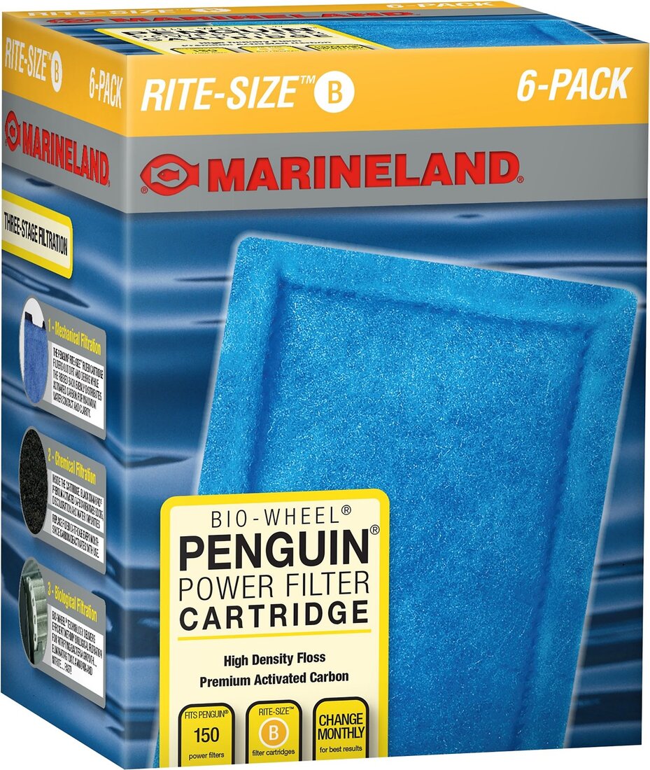 Marineland Penguin Power Filter Cartridges RiteSize B, 6 pack
