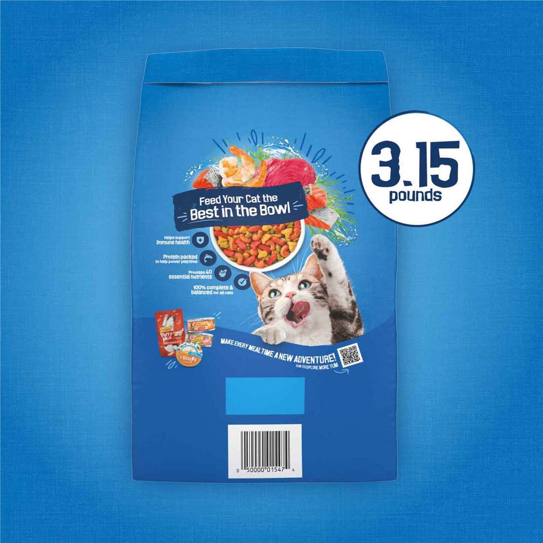 Purina Friskies Dry Cat Food, Seafood Sensations - 3.15 Pound Bag