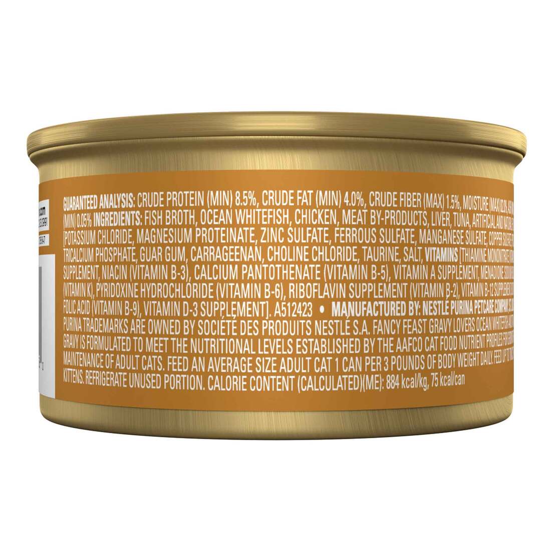 Purina Fancy Feast Gravy Lovers Ocean Whitefish and Tuna Feast Pate in Wet Cat Food Gravy - 3 Ounce 