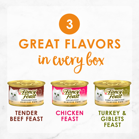 Fancy Feast Poultry and Beef Feast Classic Pate Collection Grain Free Wet Cat Food Variety Pack - (3