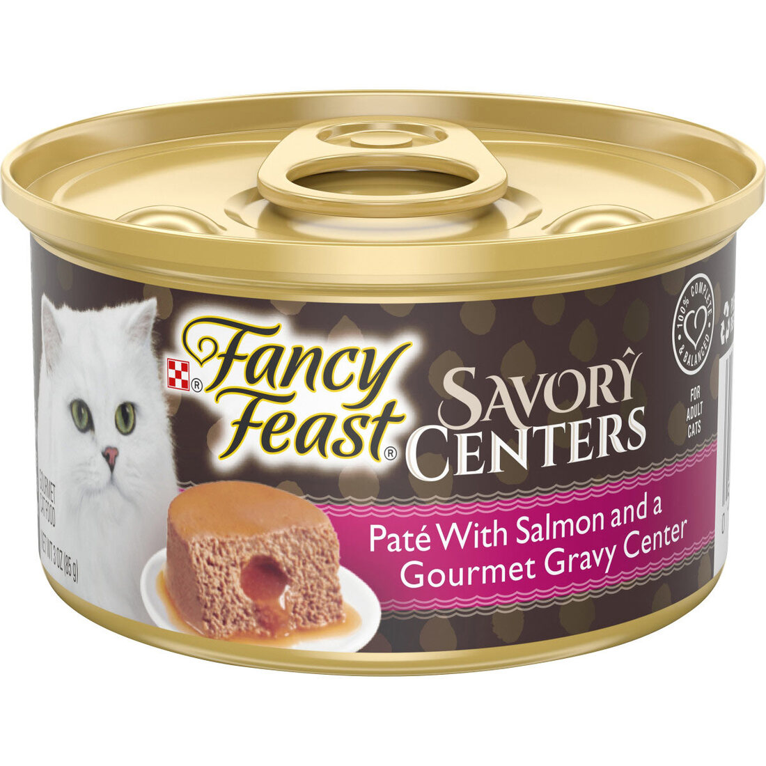 Purina Fancy Feast Savory Centers Wet Cat Food, Adult Salmon Pate, 3 Ounces